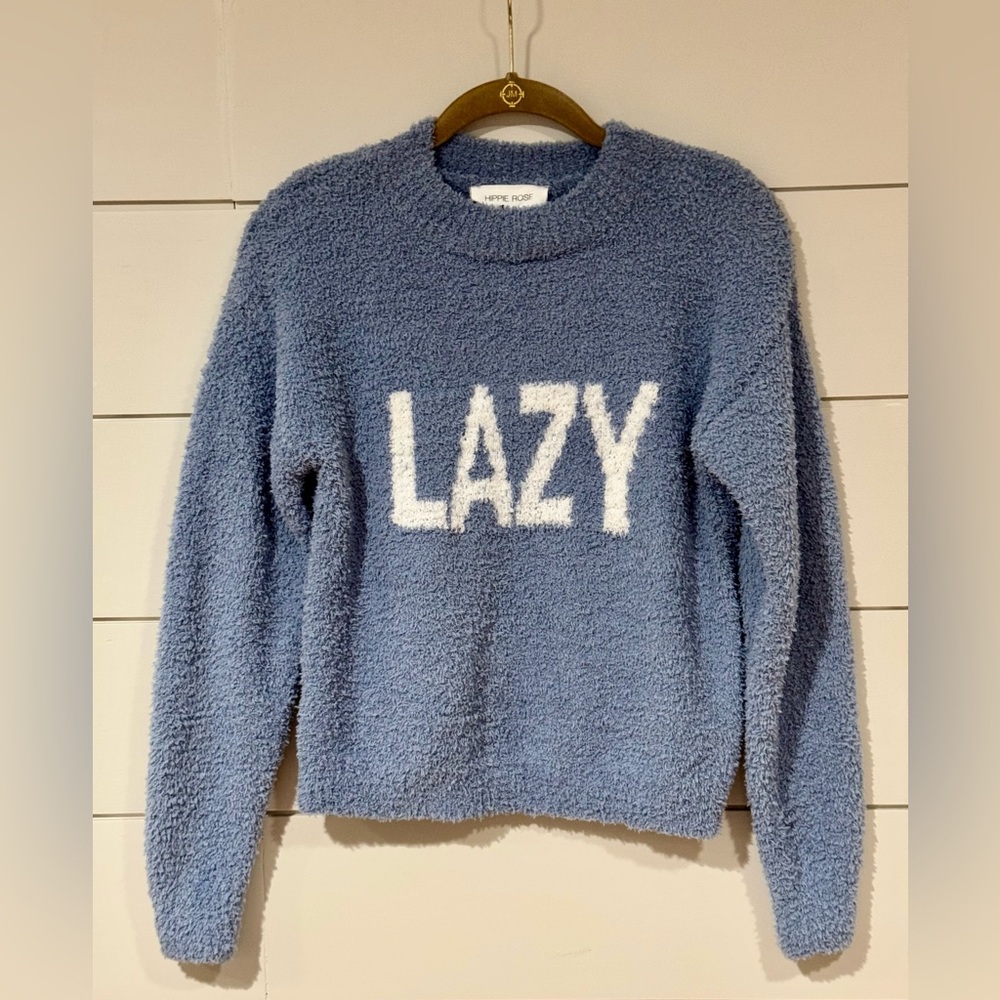 NEW HIPPIE ROSE Juniors' Teddy Crewneck Sweater In Cozy Size XS